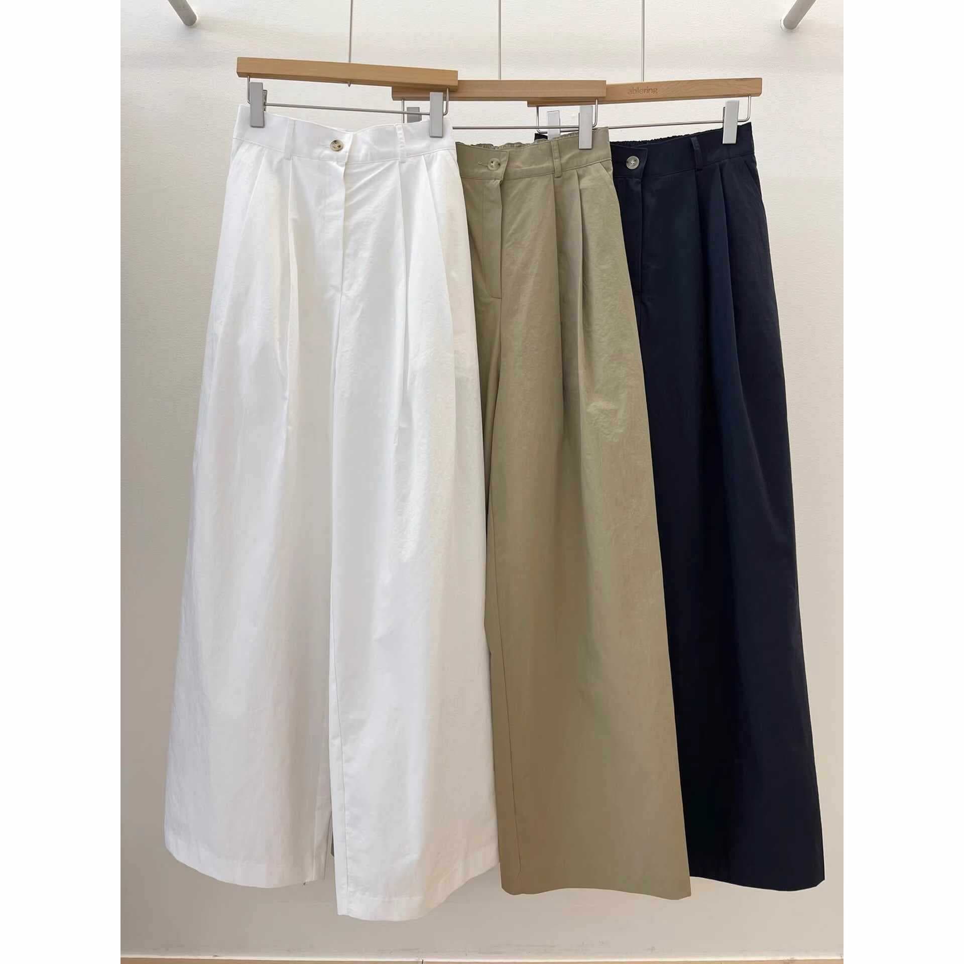 Korean-Style Washed Cotton Wide-Leg Pants 2025 Summer New Loose High-Waist Straight-Leg Flowy Yoga Pants Casual Long Pants