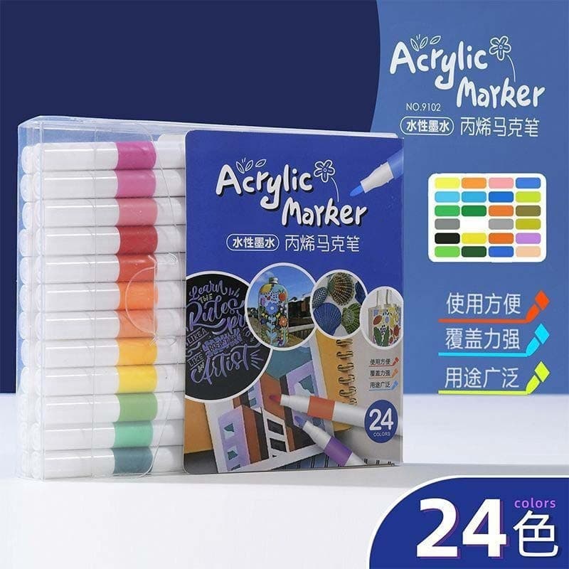 Internet celebrity acrylic marker pen water-based quick-drying cotton core acrylic pen ceramic painting waterproof pigment art watercolor