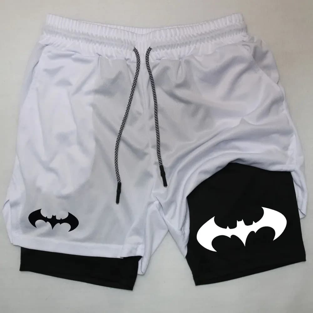 2025 Men's 2D Printed Running Shorts Gym Double-Layer Fitness Shorts 2-in-1 Quick-Dry Training Shorts