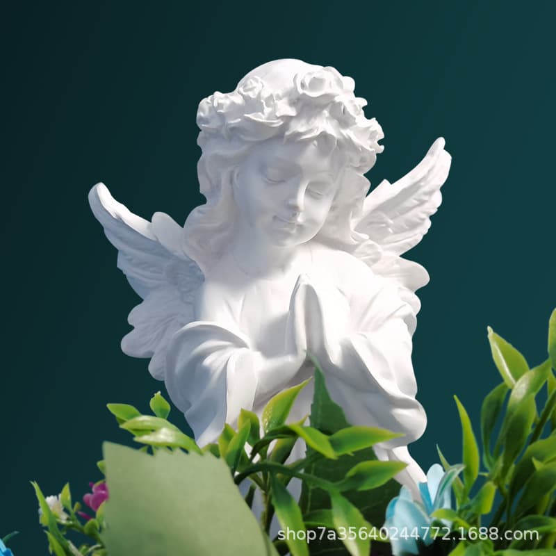 Vintage Nordic Angel Art Sculpture Home Decor Plaster Statue Craft Figurine Girl