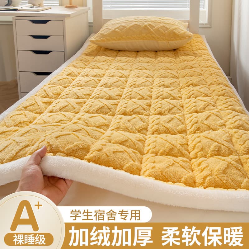 Winter Milk Fleece Mattress Soft Pad Dormitory Student Single Bedding Pad Thickened Coral Fleece Blanket Underlay