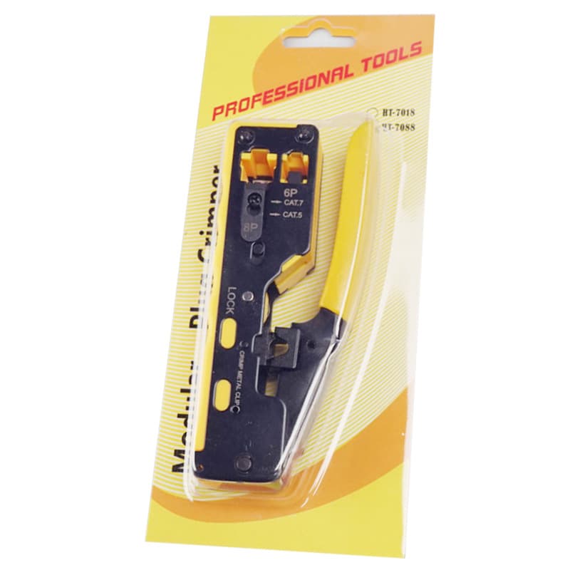 Factory Wholesale Cat7 Through-Hole Network Crimping Tool Multifunctional Universal Wire Crimper Cat7 Dovetail Clamp Wire Stripper