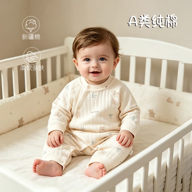 Baby Clothes Autumn Winter Bodysuit Newborn A-Class Seamless Thermal Cotton Baby Romper