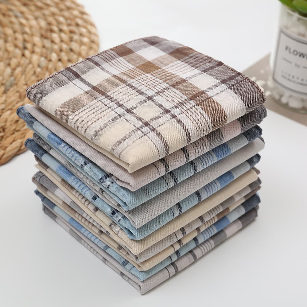 40cm Cross-Border Hot Seller Classic Old-Fashioned Men's Handkerchief, Pure Cotton for Middle-Aged and Elderly, Ladies Handkerchief Gift