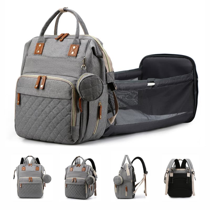 Cross-border Multi-purpose Baby Bed Bag Portable Multifunctional Mom Storage Bag Outdoor Short Trip USB Port Maternity Bag