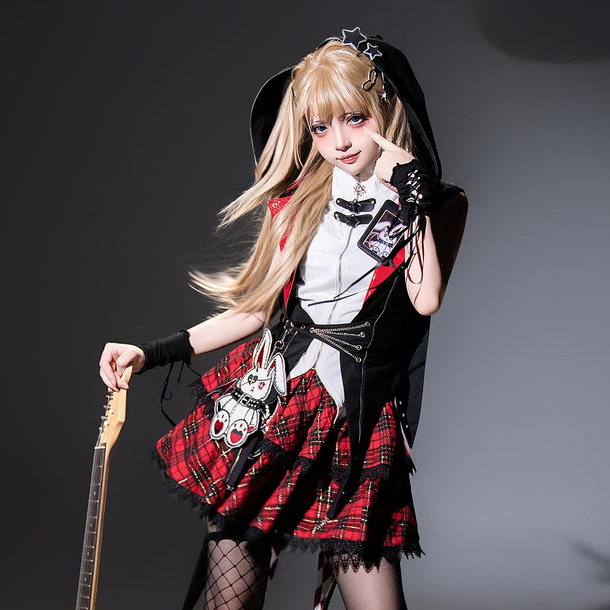 Xiong Dou Jiang Original Rock Rabbit Lolita Jacket Top Skirt Cute Sweet Set 7285
