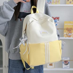 New Korean Style Backpack for Girls Fashionable Large Capacity Student Backpack Simple Water-resistant Lightweight Backpack Computer Bag