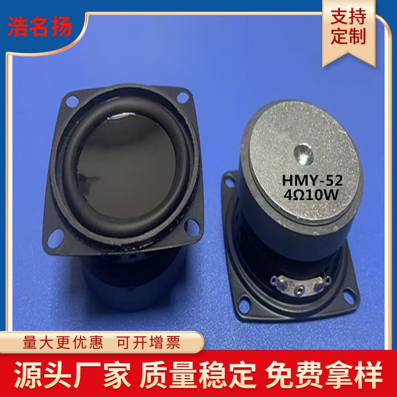 52mm External Magnet Black PU Edge Bluetooth Speaker Driver 2-inch Bass 4Ω 10W Speaker