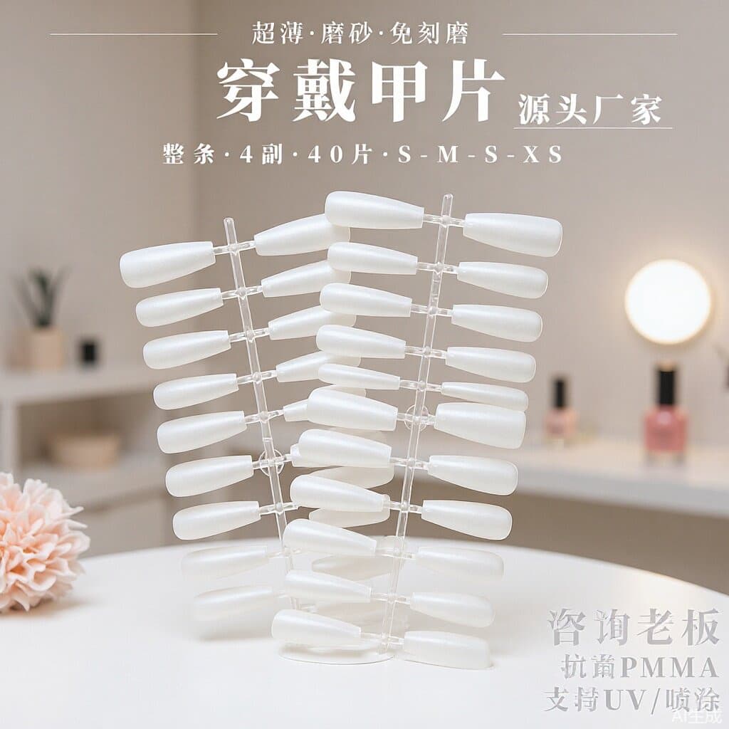 Ultra-thin Wearable Nail Tips Wholesale Bagged Chinese Matte No Trace False Nail Stickers Nail Tips Factory Direct