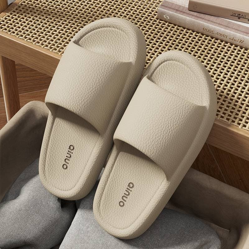 Cross-Border Hot Selling Premium Leather Texture Couple Slippers Men's Summer Non-Odor Anti-Slip Thick Sole Sandals Women's Outdoor Wear