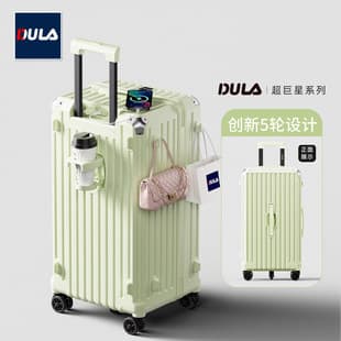DULA Large Capacity Spinner Luggage with 5 Shock-Absorbing Wheels, Password Suitcase for Women, Travel, and Students, Cross-Border Suitcase