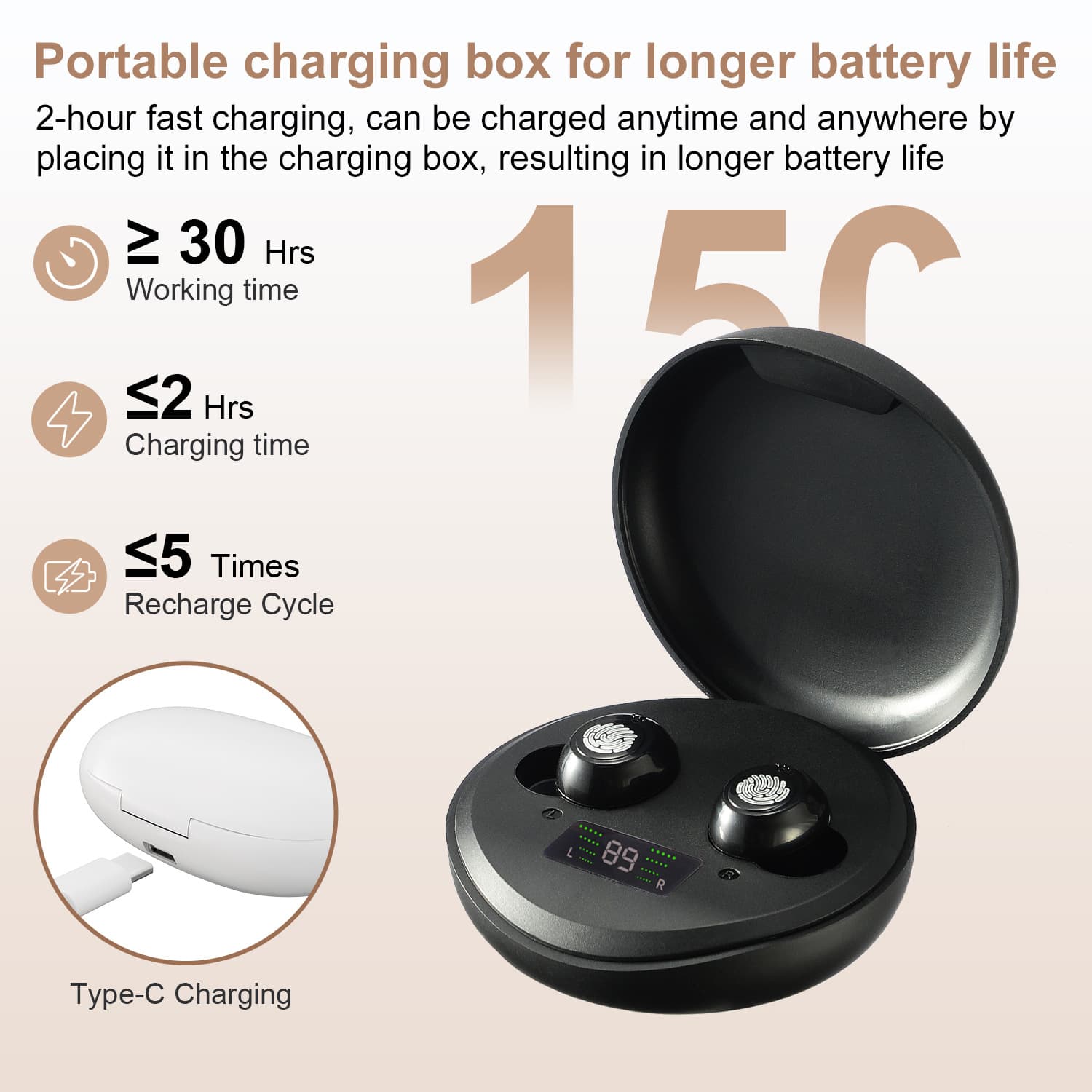 Hearing Aid Factory Stock Digital Noise Reduction Hearing Aid Digital Display Rechargeable Sound Amplifier Programmable Assistive Listening Device