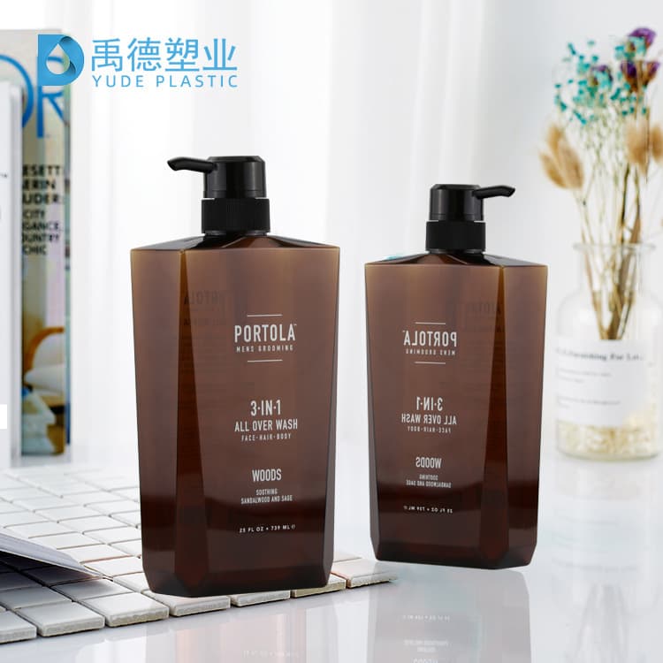 500ml shampoo bottle 800ml shower gel bottle petg facial cleanser 300ml square bottle push bottle customization