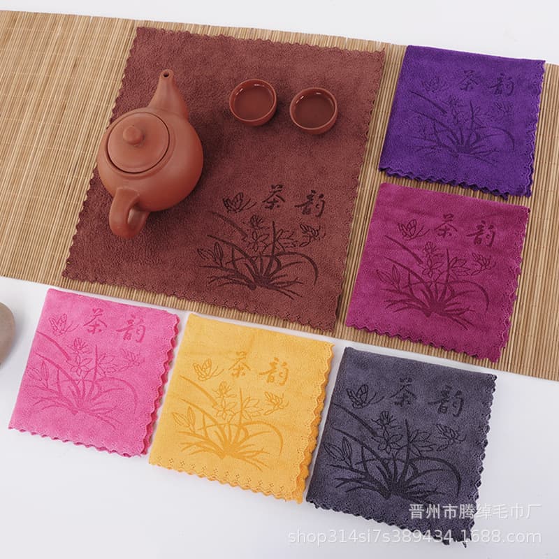 Tea towel, absorbent tea towel, tea table cloth, thickened teapot maintenance cloth, Gongfu tea towel, tea mat small square towel, customizable logo