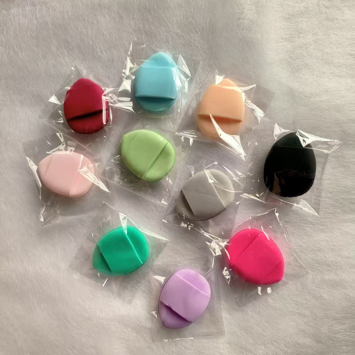 Double-sided non-latex fingertip powder puff, single-finger cushion puff, wet/dry dual-use eyeshadow, highlighter, concealer, OPP bag