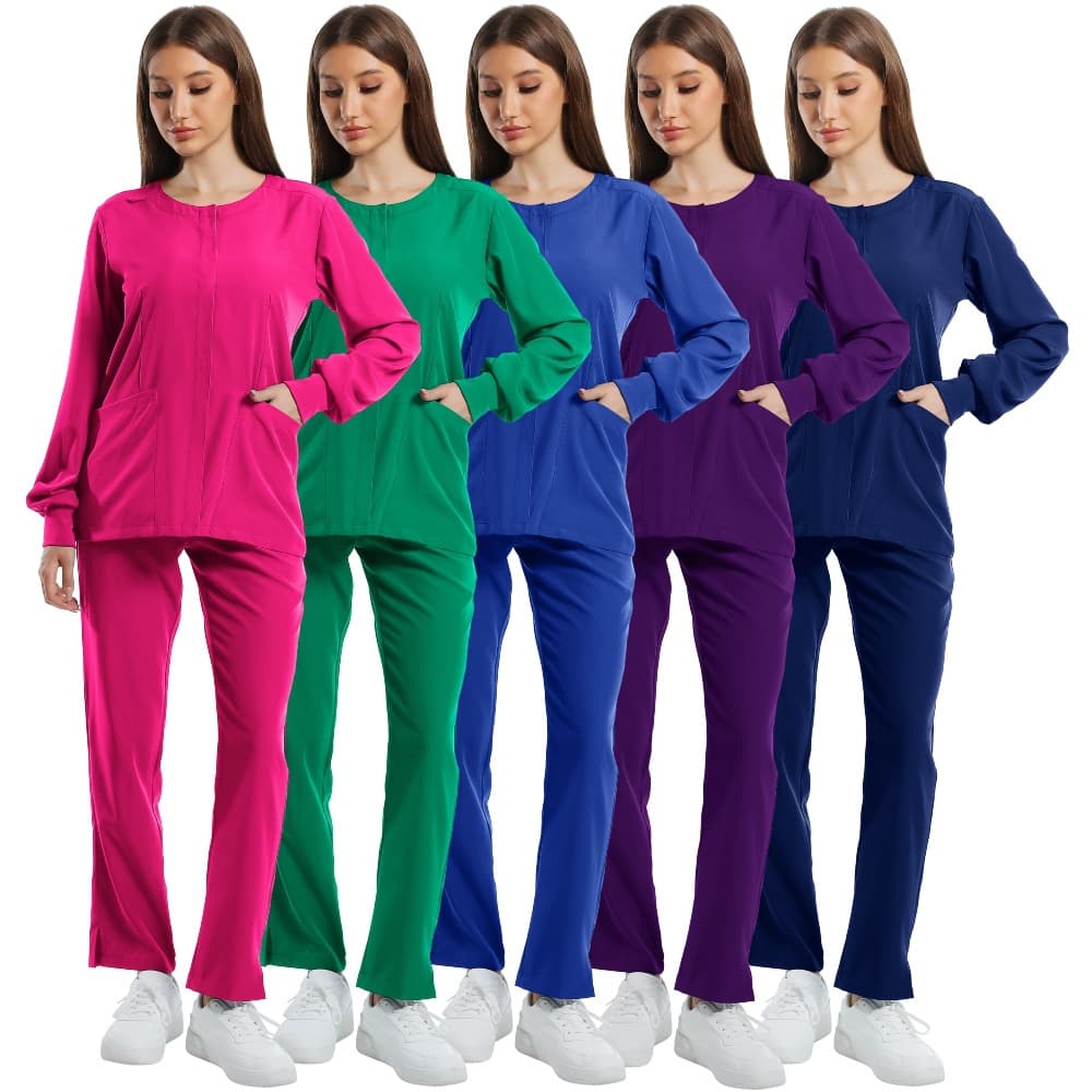Surgical Scrub Suit Slightly Stretchy Soft Washable Scrubs Doctor Nurse Medical Uniform Operating Room Hospital Workwear