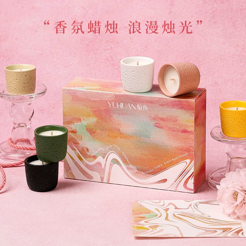 Art scented candle set box mini candle home bedroom fragrance ornaments holiday gifts for boys and girls