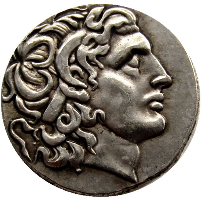 G(01) Ancient Greek commemorative coin, silver-plated/gold-plated brass material, non-magnetic, antique craft ziplock bag packaging