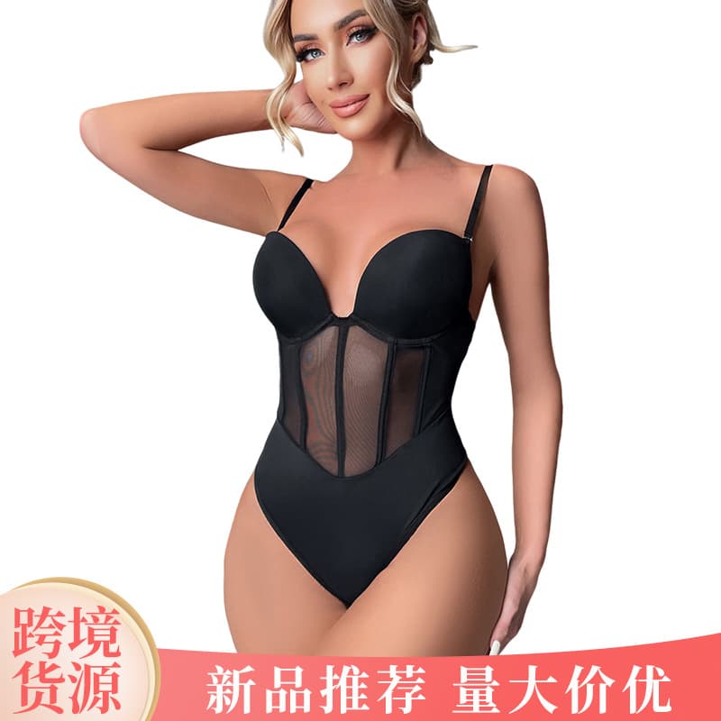 Thin Strap Bodysuit Shapewear Top Tummy Control Waist Trainer Backless Body Shaping Bra Slimming Corset