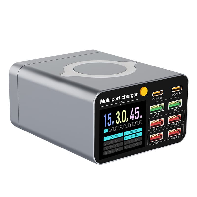 New 80W Multi-Port Charger Fast Charging for Phones Tablets Laptops Wireless Fast Charging Head Desktop Charging Station