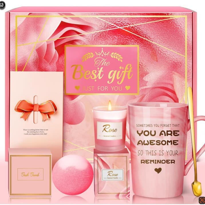 Cross-border Rose Aromatherapy Gift Set Ceramic Cup Bath Bomb Combo Gift Box for Women Mother's Day Birthday Graduation Gift