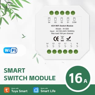 Cross-border Tuya WiFi Smart Switch Module 1-4 Gang, Smart Life App Remote Control