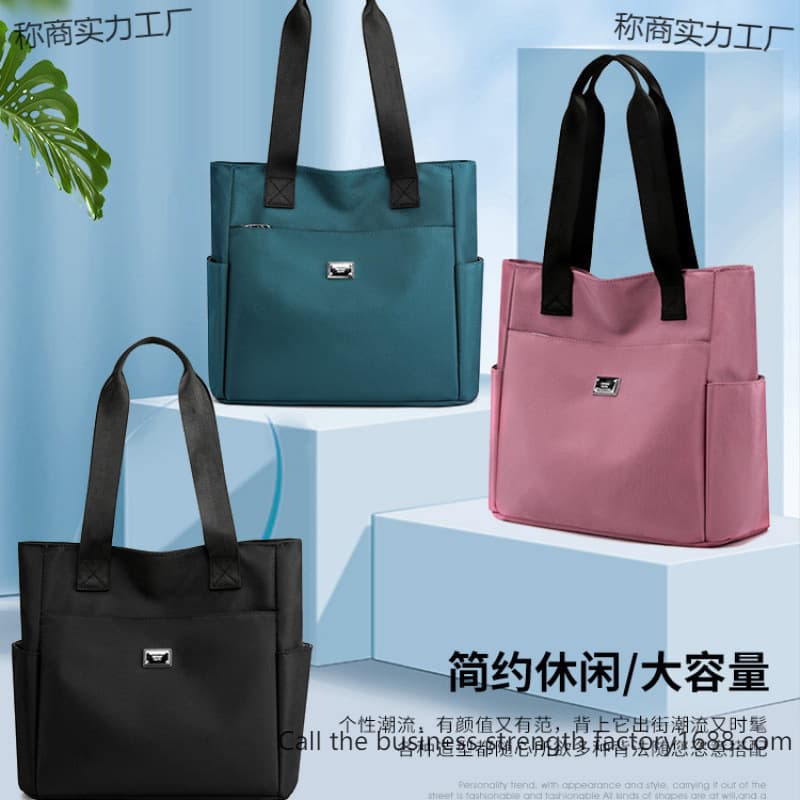 New ladies' fashionable tote bag, Oxford cloth lightweight canvas crossbody bag, versatile large-capacity handbag