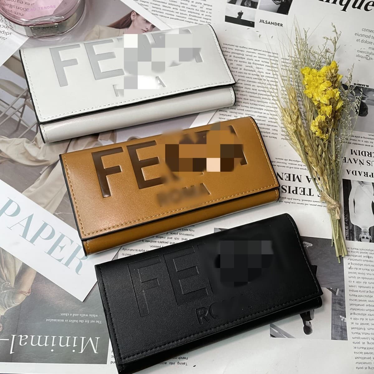 F Brand High-Quality Light Luxury Card Holder Tri-Fold Long PU Leather Clutch Bag Lightweight Large Capacity Stylish Wallet