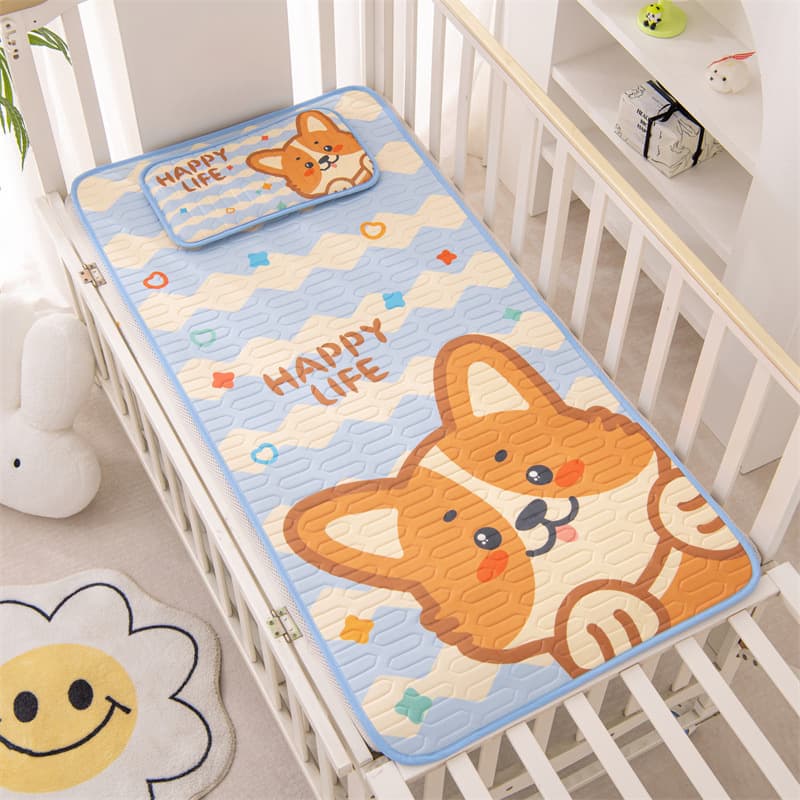Pet Corgi Children's Latex Mat, Washable for Baby Kindergarten, Pet Corgi Cartoon Mat Factory Wholesale