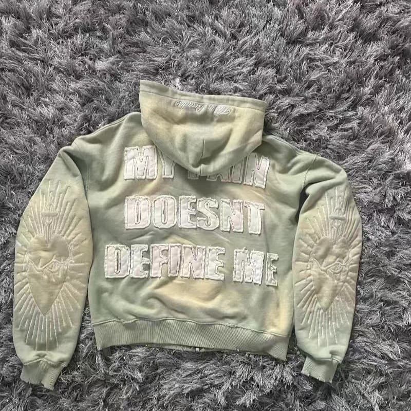 New Cross-Border 9OESH Printed Hoodie Short Crop Zip-Up Jacket 2024 Hot Selling Versatile