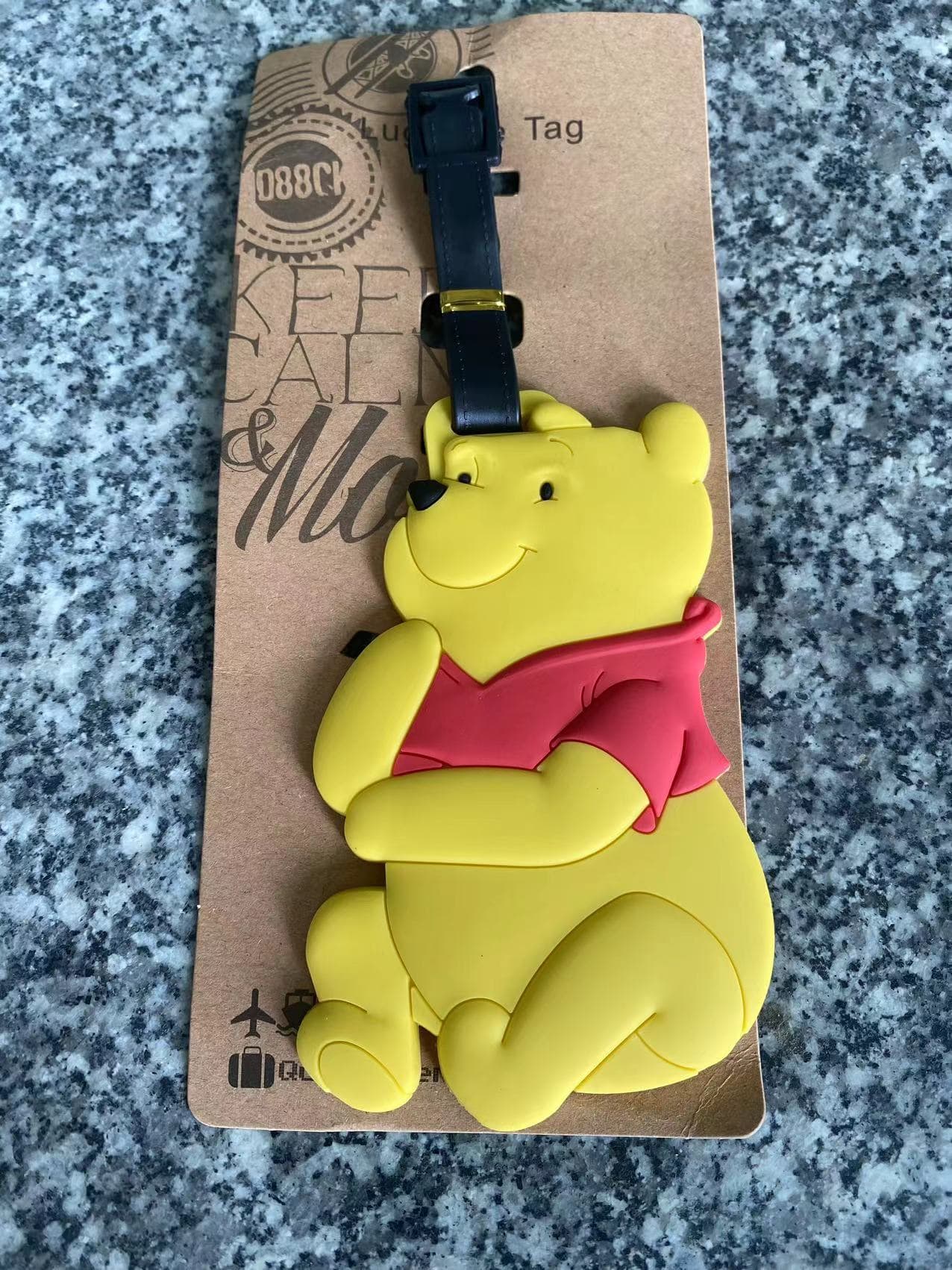 Cute Winnie the Pooh Luggage Tag Travel ID Tag Original Silicone Creative Hanging Tag