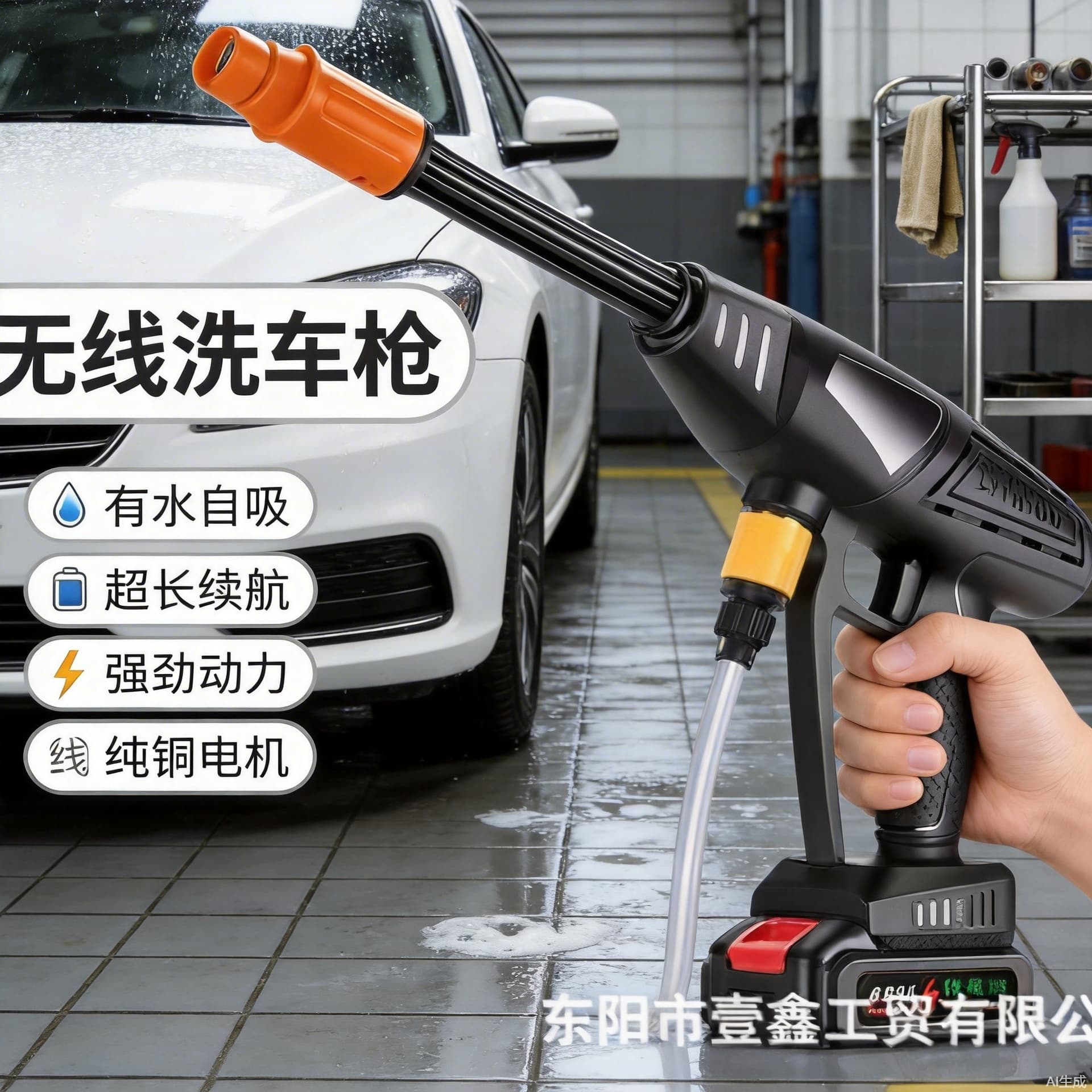 Lithium Battery Car Washer High Pressure Water Gun for Car Washing, Watering Plants, 5-Cell Lithium Battery Version, Electric Portable Spray Gun