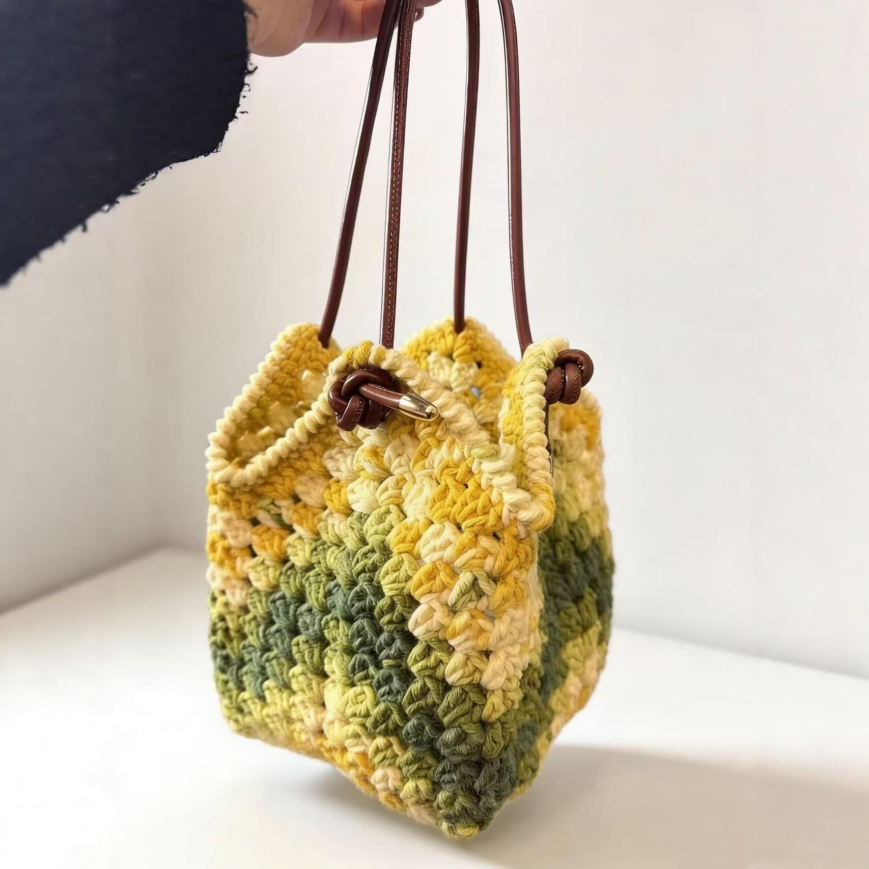 Hand-woven bag strap crossbody shoulder bag replacement strap women's ins style crochet bag DIY accessories bag replacement strap