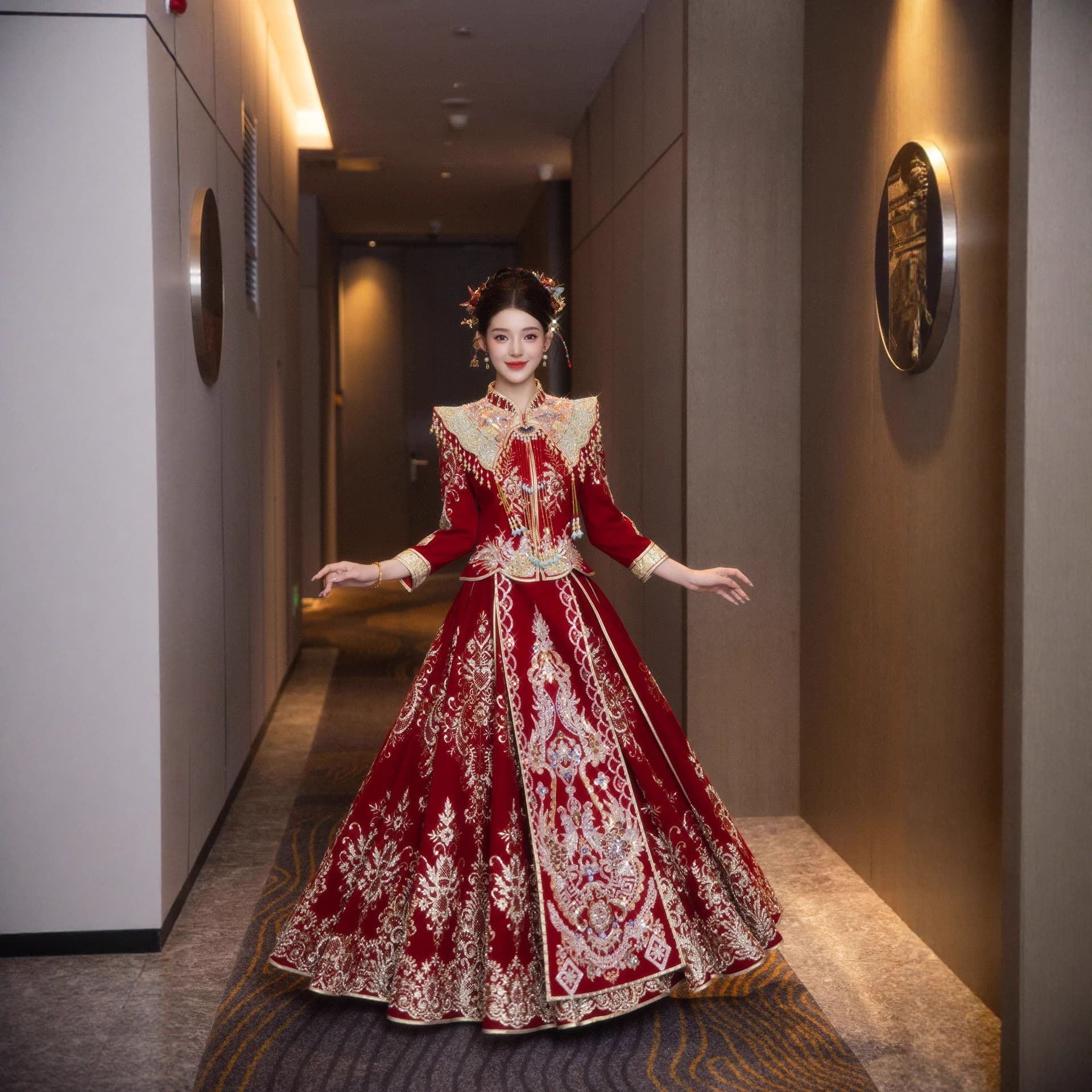 Heavy Industry Xiuhe Clothing 2026 New Chinese Style Wedding Clothes Bride Wedding Dragon and Phoenix Gown Wedding Clothes Toast Clothes Slim Plus Size Women