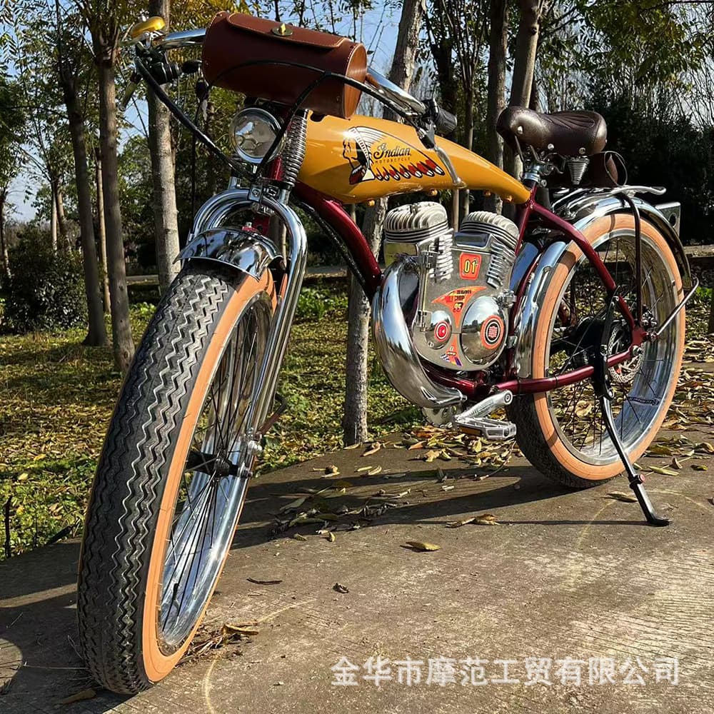Indian retro bicycle manufacturer 4-wheel bicycle bar industrial style retro posing prop car dense spoke wheel