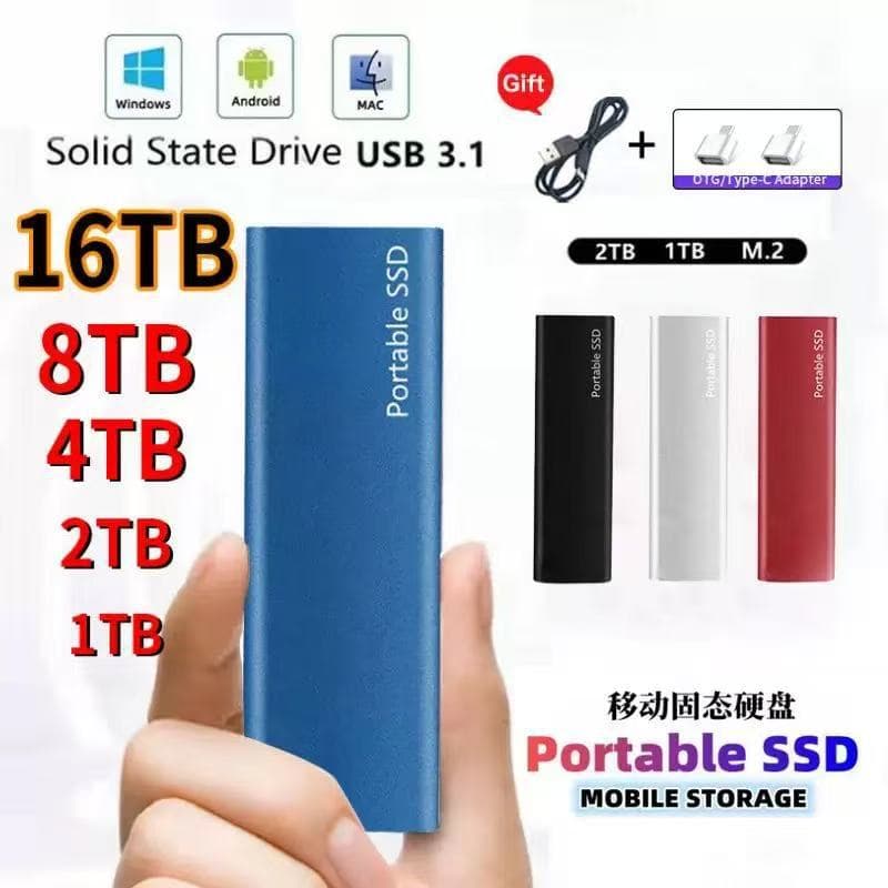 Cross-Border Export Ssd Mobile Solid State 128Tb2Tb1Tb Factory Direct Sales Portable High-Speed Mobile Solid State Drive