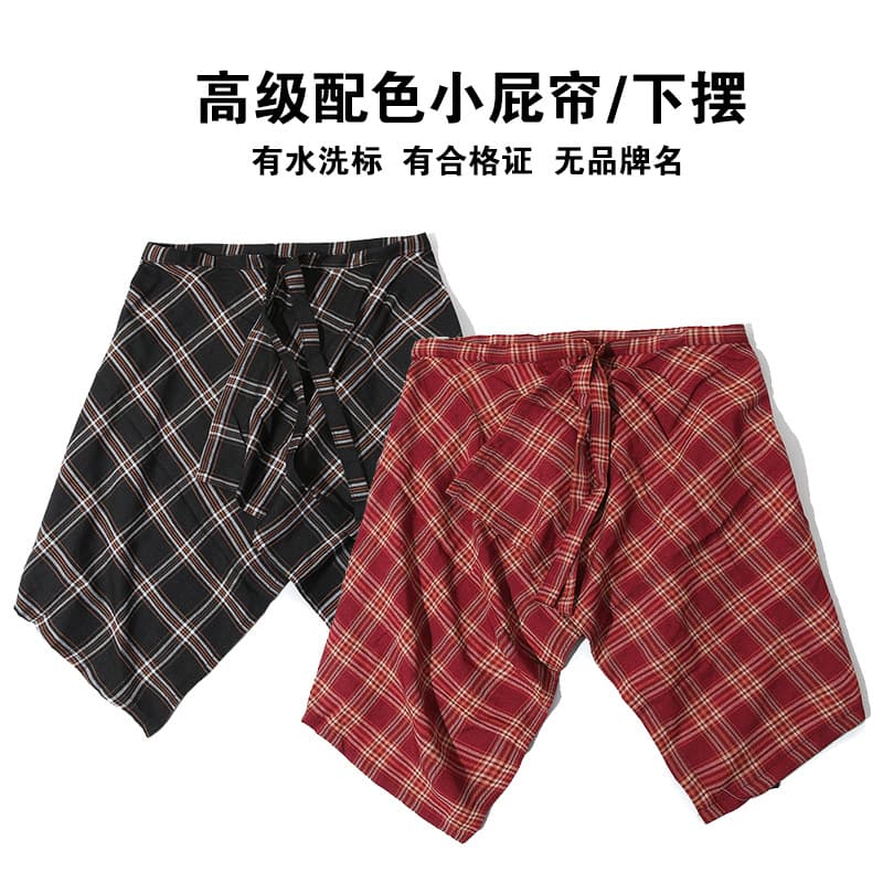 Versatile Layering Essential Red Plaid Skirt for Women Street Dance Fashion Street Accessory High Street Hem for Men