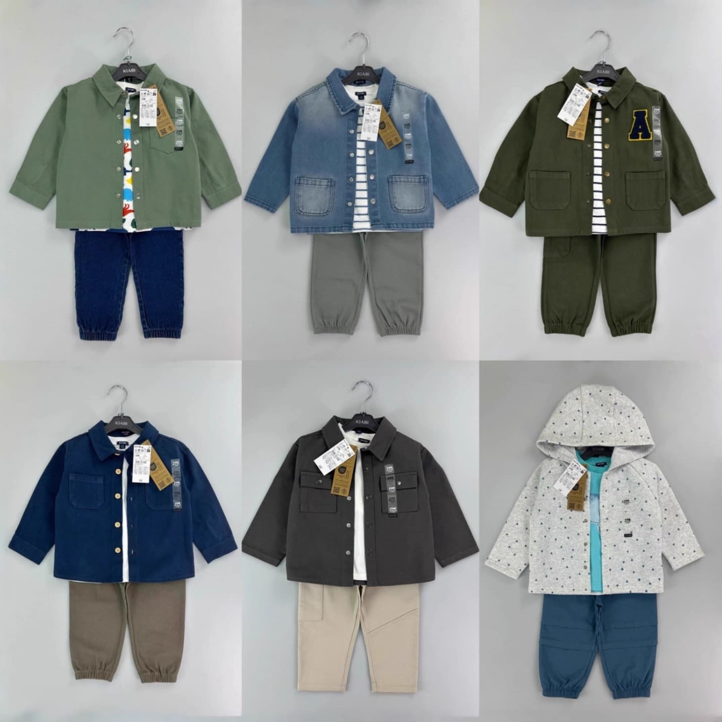 Boys Shirt Jacket Children's Pocket Jacket Shirt 3-Piece Set baby boy jacket 3pcs sets