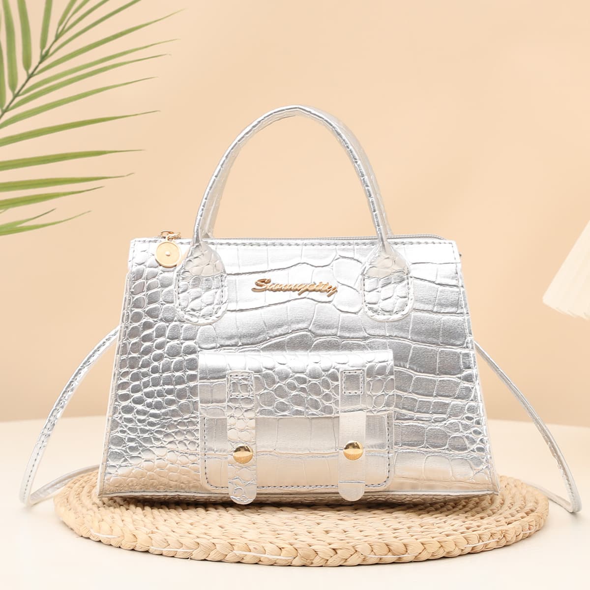 Niche high-quality golden stone pattern light luxury fashion women's crossbody bag portable coin purse wholesale bag