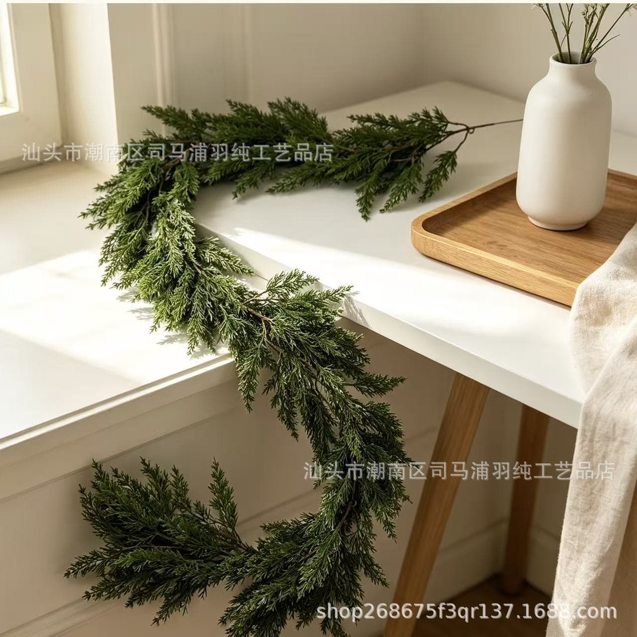 Cross-border Factory Wholesale Premium Artificial Rattan Christmas Decoration Ornaments, Artificial Pine and Cypress Rattan