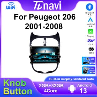 Cross-border Supply For Peugeot 206 2001-2006 Car Android Carplay Navigation All-in-One