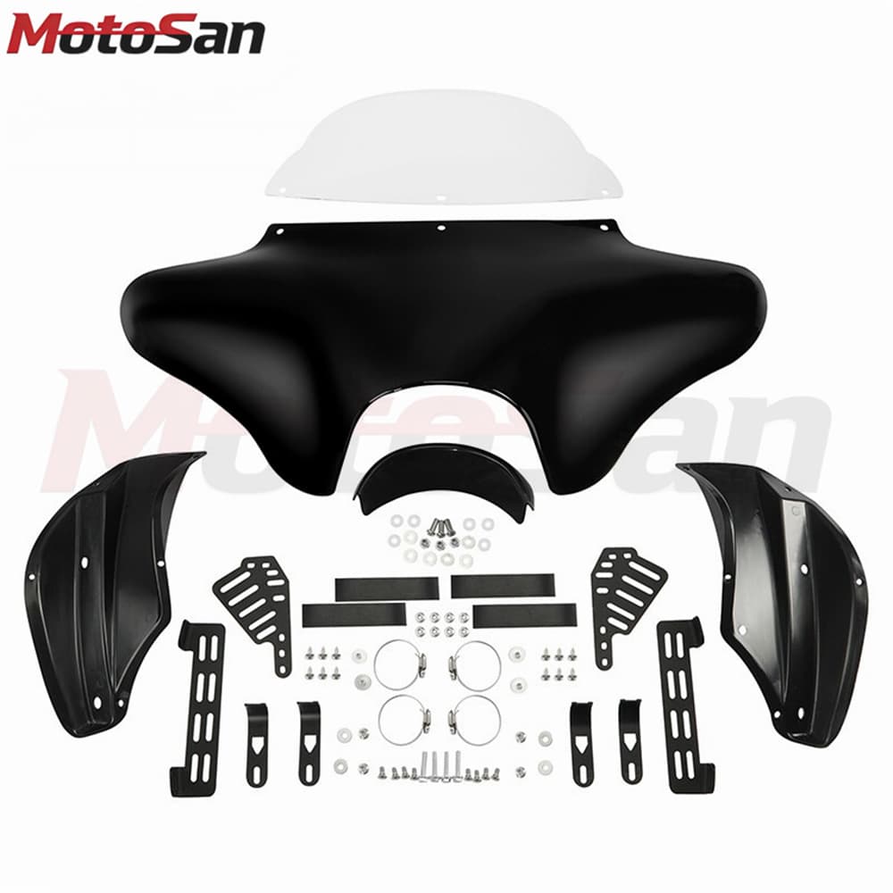Motorcycle Fairing Hood Windshield with Bracket Universal Harley Softail Ben-Tian Yamaha