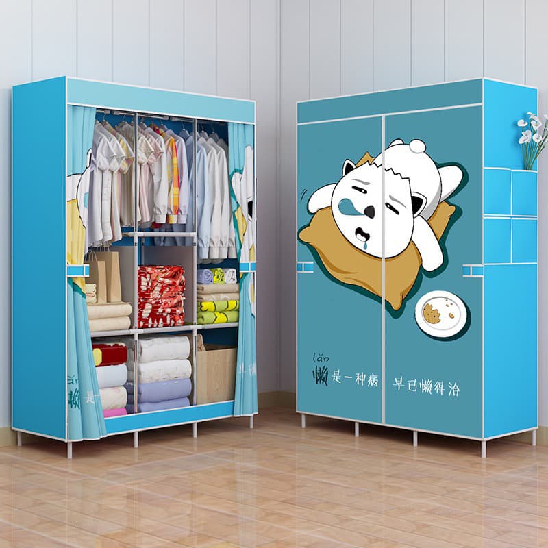 Children's Wardrobe Fashion Simple Foldable Assembly Closet Girls Assembly Bedroom Cabinet Boys College Students