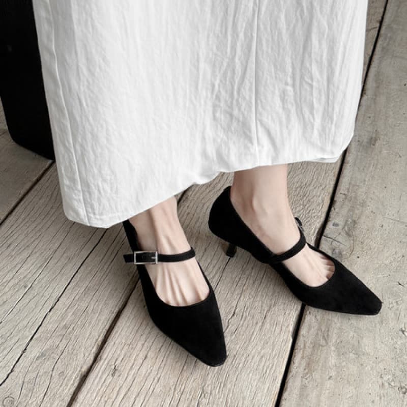 Sheepskin Audrey Hepburn Style French Mary Jane Heels for Women 2026 Spring New Square Toe High Heels