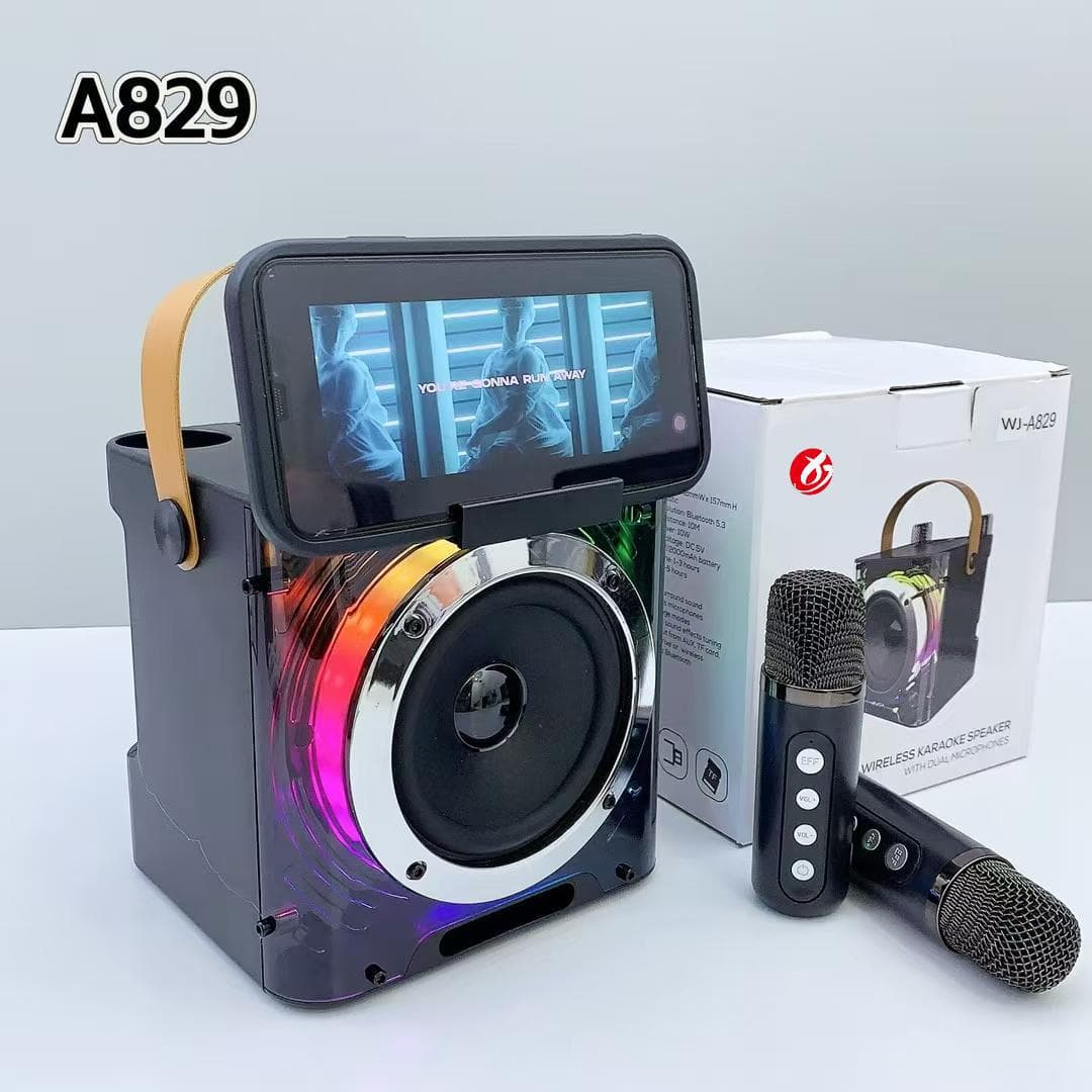 Ys203 Outdoor KTV Audio with Microphone Bluetooth Speaker Home Theater Karaoke RGB Light Square Dance WJ-A829
