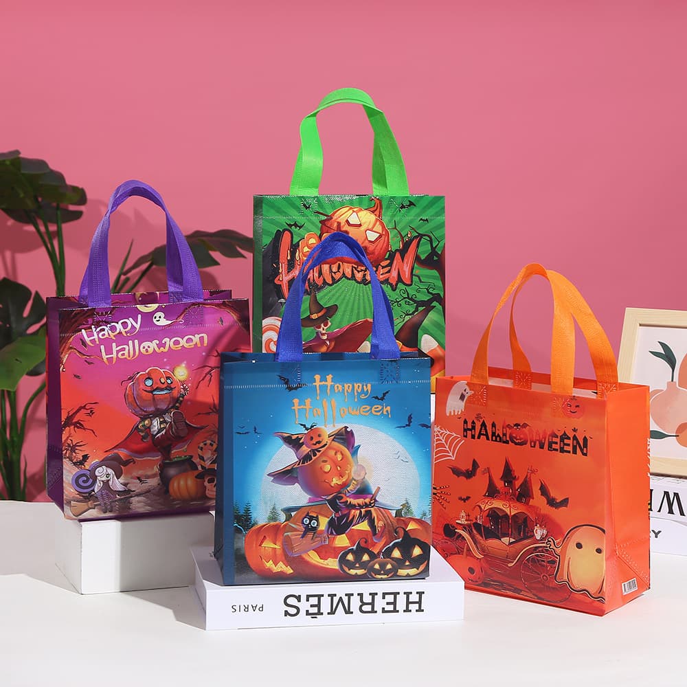 Printed non-woven bag Halloween tote bag wholesale gift packaging bag party candy non-woven bag