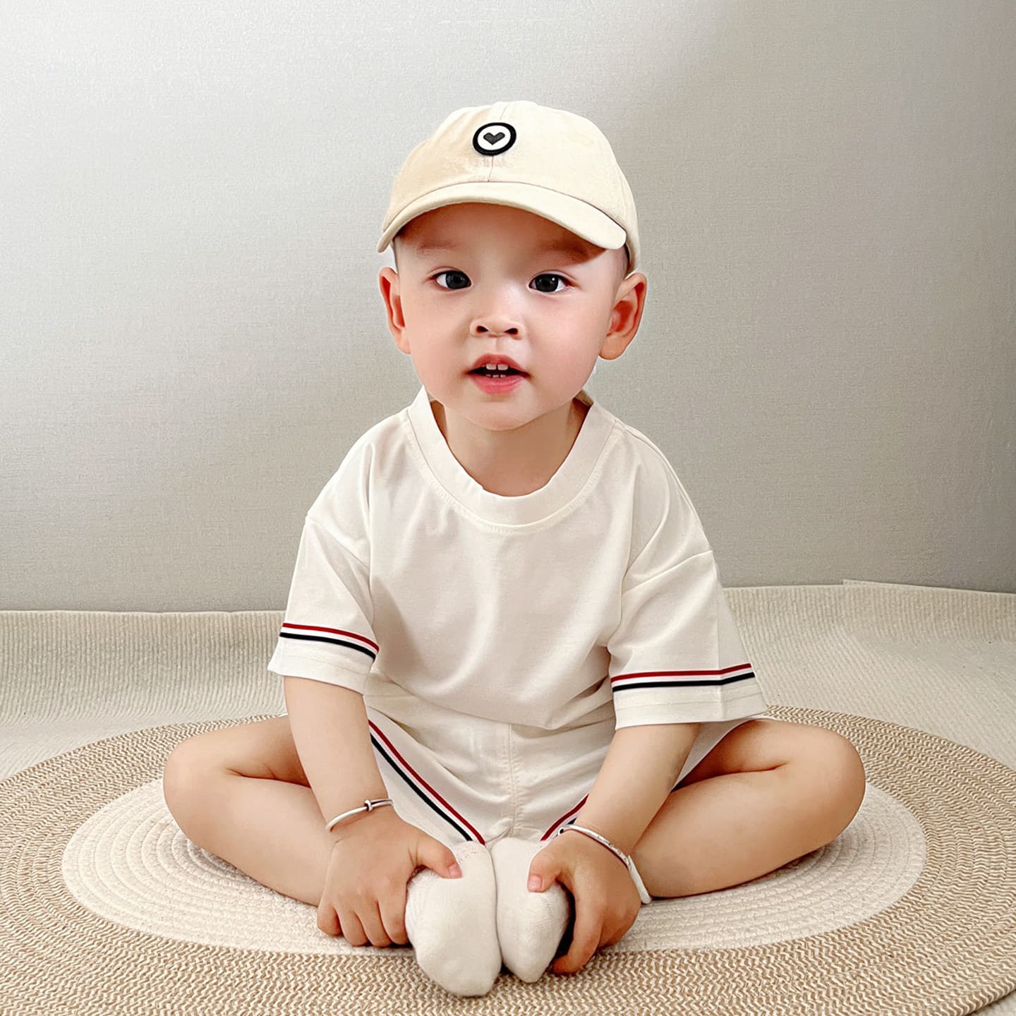 Korean style baby boy summer short-sleeved suit thin two-piece set children's casual sportswear cross-border export