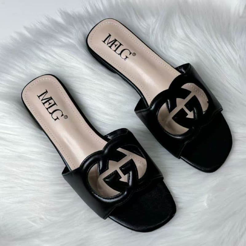 2025 Cross-border ZAR Summer New European and American Fashion Simple Double G Buckle Flat Slippers Wholesale Stock