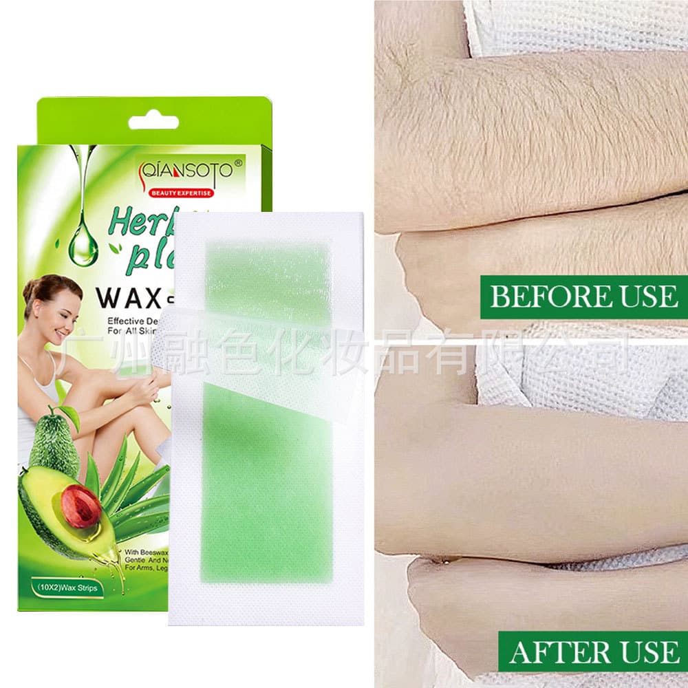 Cross-border aloe vera hair removal wax paper non-woven hair removal wax strips 20 sheets Aloe Herb plant WAX STRIPS