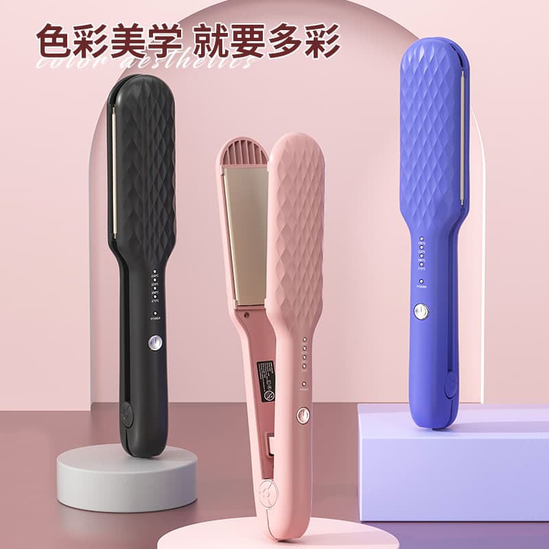 Cross-border spot hair straightener, curling iron, perm, straight hair splint, home dormitory straight curling dual-purpose hair fluffy artifact